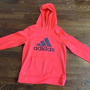 Neon pink adidas Hoodie.